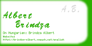 albert brindza business card